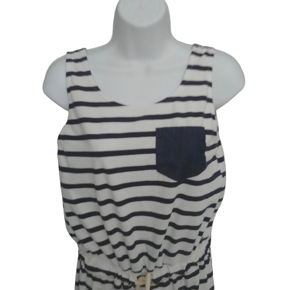 B&RRTEX Sleeveless Striped White and Blue  Romper/Jumpsuit L - Picture 2 of 9